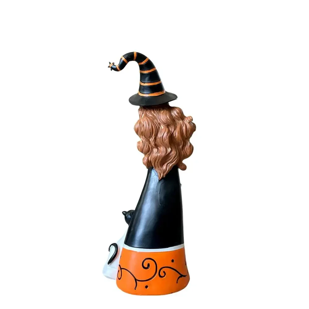 Candy Corn Lane Witch Figurine 14in Black Orange White Halloween Decor New